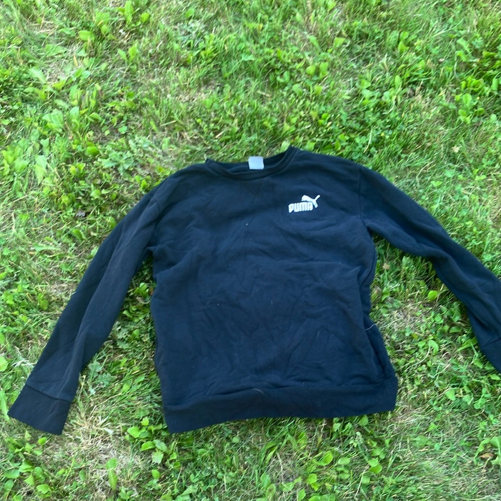 Puma Black Crewneck Sweater Classic Knit